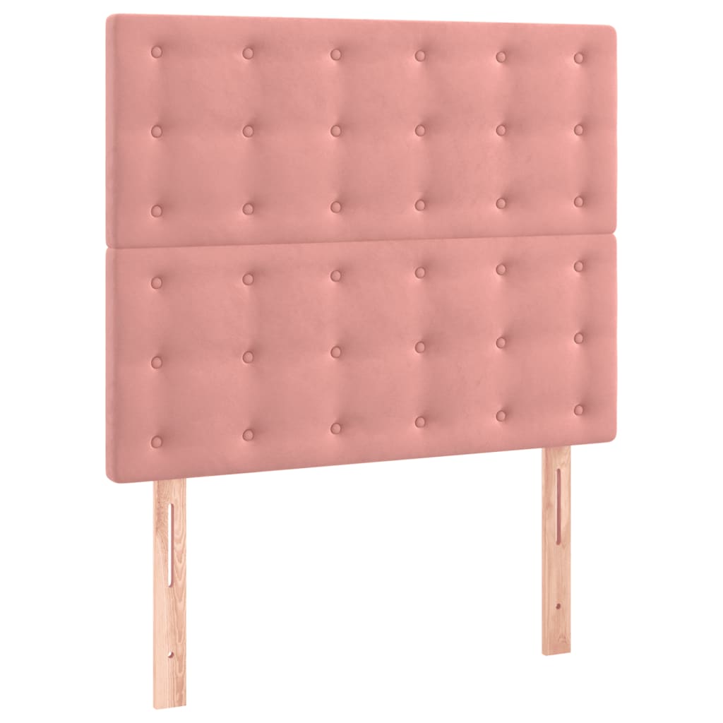 Sommier à lattes de lit matelas et LED Rose 90x190 cm Velours