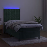 Sommier à lattes de lit matelas et LED Vert foncé 100x200 cm