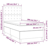 Sommier à lattes de lit matelas et LED Vert foncé 100x200 cm