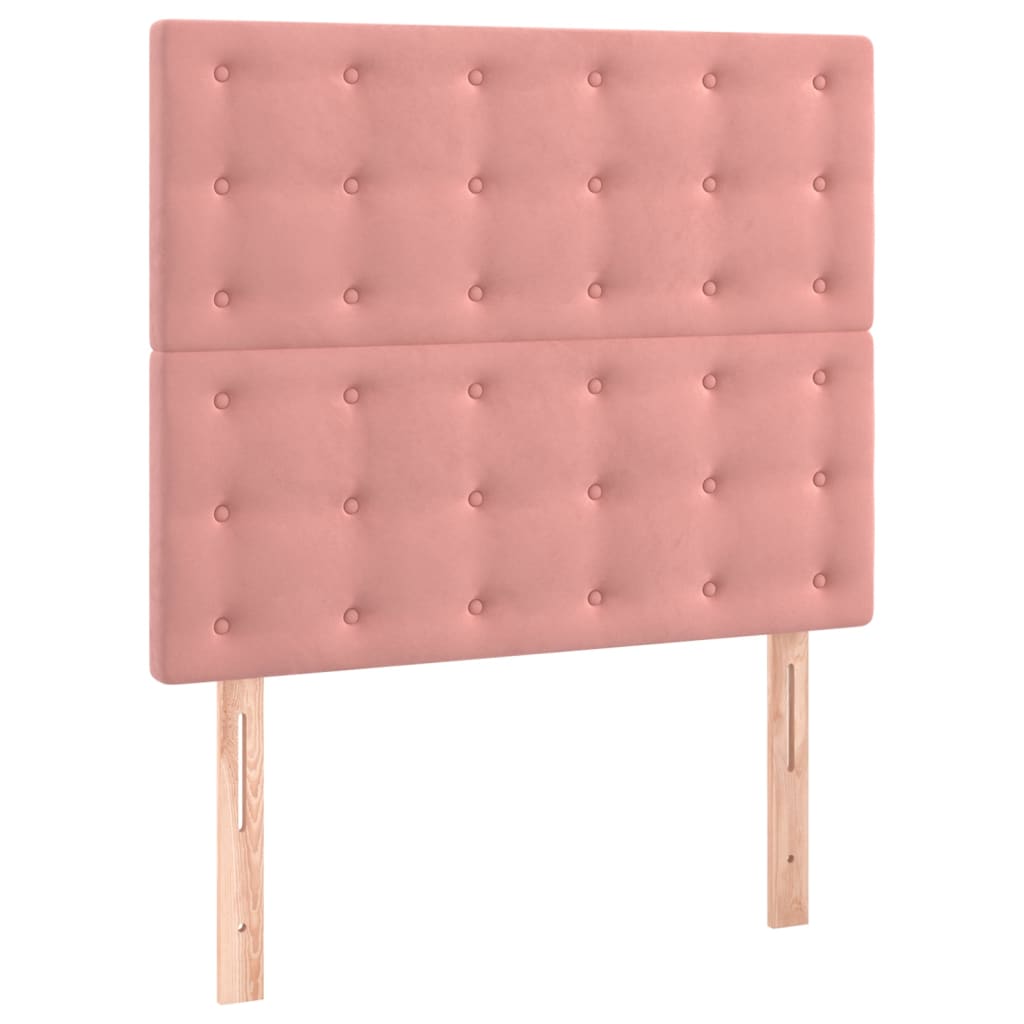 Sommier à lattes de lit matelas et LED Rose 100x200 cm Velours