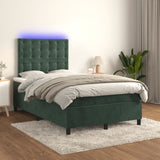 Sommier à lattes de lit matelas et LED Vert foncé 120x200 cm