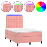 Sommier à lattes de lit matelas et LED Rose 120x200cm Velours