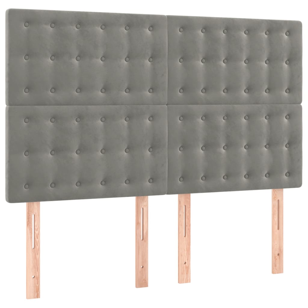 Sommier à lattes de lit matelas et LED Gris clair 140x190 cm