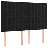 Sommier à lattes de lit matelas et LED Noir 140x190 cm Velours