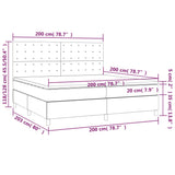 Sommier à lattes de lit matelas et LED Vert foncé 200x200 cm