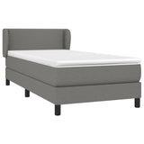 Sommier à lattes de lit avec matelas Gris foncé 80x200 cm Tissu