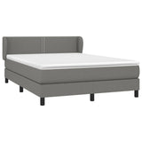 Sommier à lattes de lit avec matelas Gris foncé 140x200cm Tissu