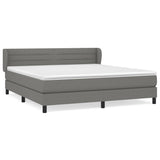 Sommier à lattes de lit avec matelas Gris foncé 160x200cm Tissu