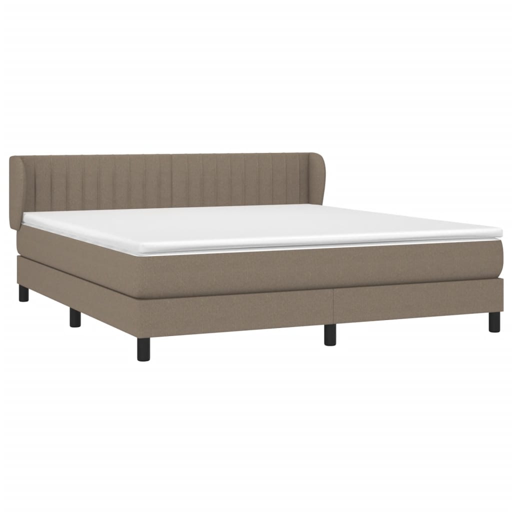 Sommier à lattes de lit avec matelas Taupe 180x200 cm Tissu