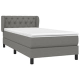 Sommier à lattes de lit avec matelas Gris foncé 80x200 cm Tissu