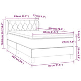 Sommier à lattes de lit avec matelas Gris foncé 80x200 cm Tissu