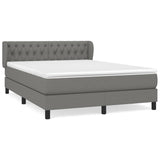 Sommier à lattes de lit avec matelas Gris foncé 140x200cm Tissu