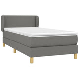 Sommier à lattes de lit avec matelas Gris foncé 100x200cm Tissu