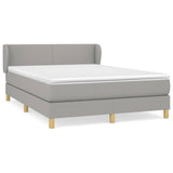 Sommier à lattes de lit avec matelas Gris clair 140x190cm Tissu