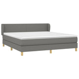 Sommier à lattes de lit avec matelas Gris foncé 160x200cm Tissu