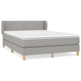 Sommier à lattes de lit avec matelas Gris clair 140x190cm Tissu