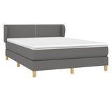 Sommier à lattes de lit avec matelas Gris foncé 140x190cm Tissu