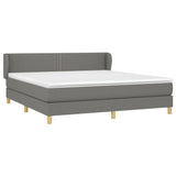 Sommier à lattes de lit avec matelas Gris foncé 160x200cm Tissu