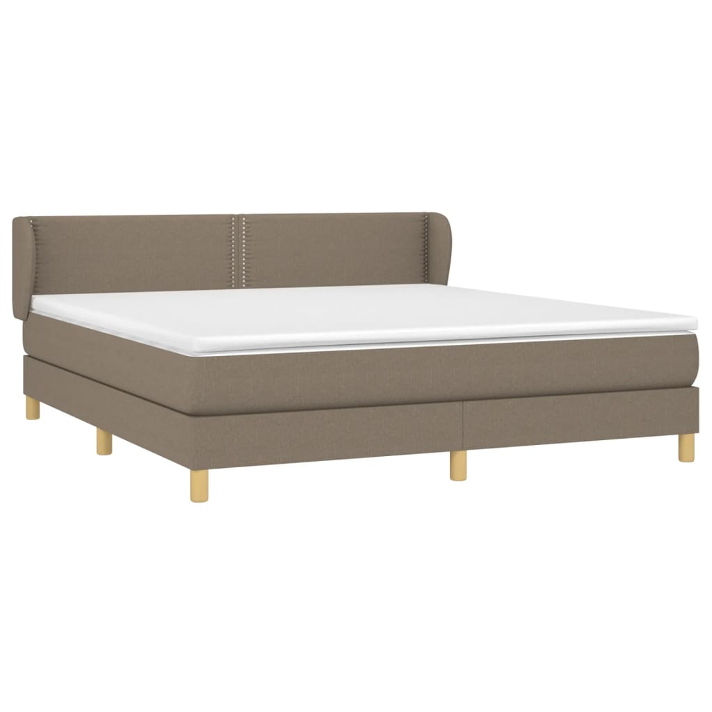 Sommier à lattes de lit avec matelas Taupe 180x200 cm Tissu