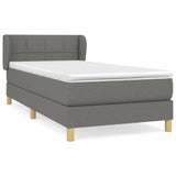 Sommier à lattes de lit avec matelas Gris foncé 80x200 cm Tissu