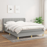 Sommier à lattes de lit avec matelas Gris clair 140x190cm Tissu