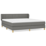 Sommier à lattes de lit avec matelas Gris foncé 160x200cm Tissu