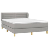 Sommier à lattes de lit avec matelas Gris clair 140x190cm Tissu