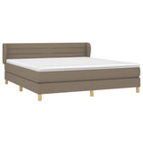 Sommier à lattes de lit avec matelas Taupe 180x200 cm Tissu