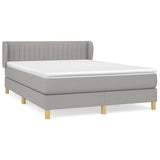 Sommier à lattes de lit avec matelas Gris clair 140x190cm Tissu