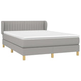 Sommier à lattes de lit avec matelas Gris clair 140x190cm Tissu