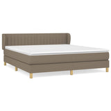 Sommier à lattes de lit avec matelas Taupe 180x200 cm Tissu