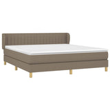 Sommier à lattes de lit avec matelas Taupe 180x200 cm Tissu