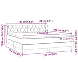 Sommier à lattes de lit avec matelas Gris foncé 160x200cm Tissu