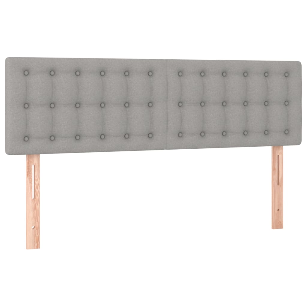 Sommier à lattes de lit avec matelas Gris clair 140x190cm Tissu