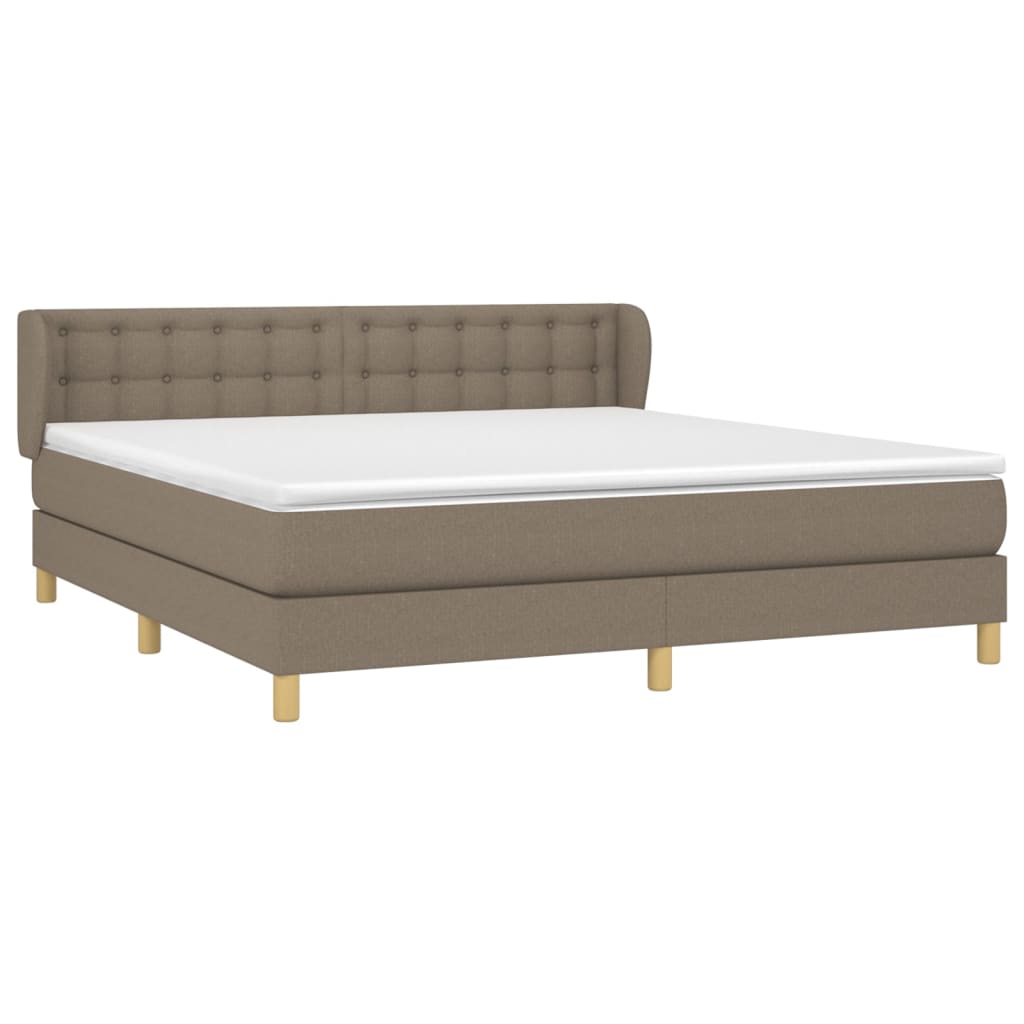 Sommier à lattes de lit avec matelas Taupe 180x200 cm Tissu