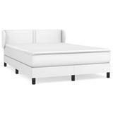 Sommier à lattes de lit avec matelas Blanc 140x190cm Similicuir