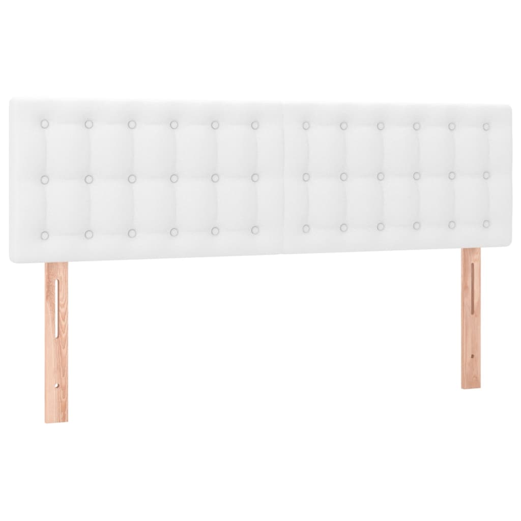 Sommier à lattes de lit avec matelas Blanc 140x190cm Similicuir