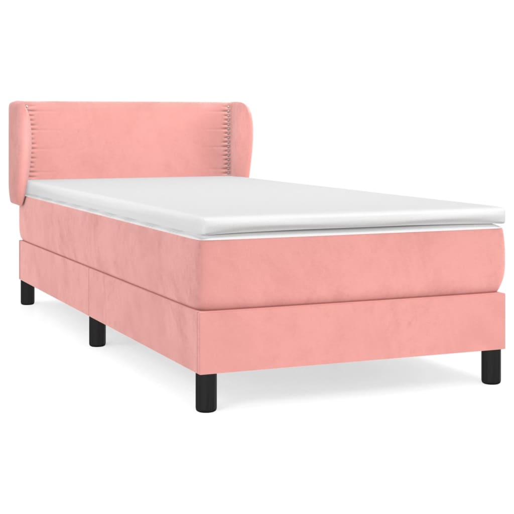 Sommier à lattes de lit avec matelas Rose 90x190 cm Velours