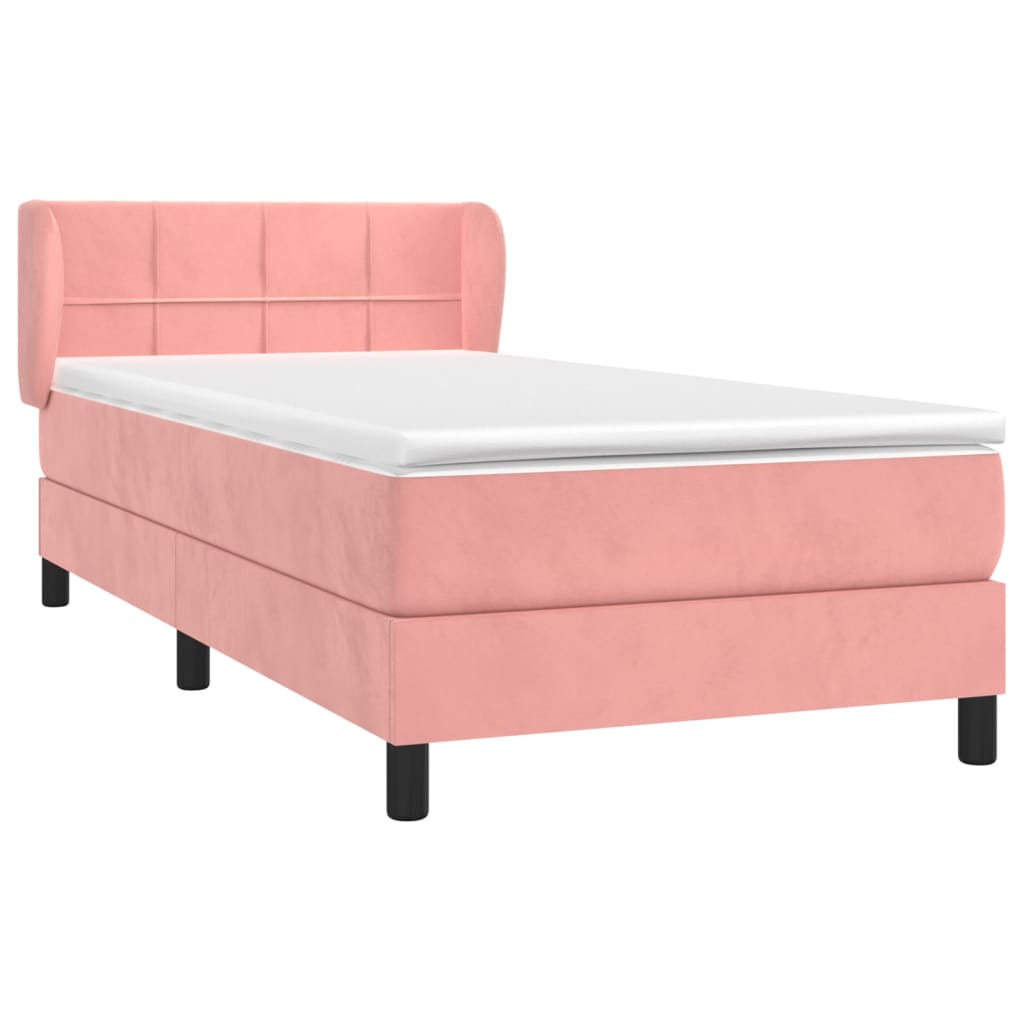 Sommier à lattes de lit avec matelas Rose 90x200 cm Velours