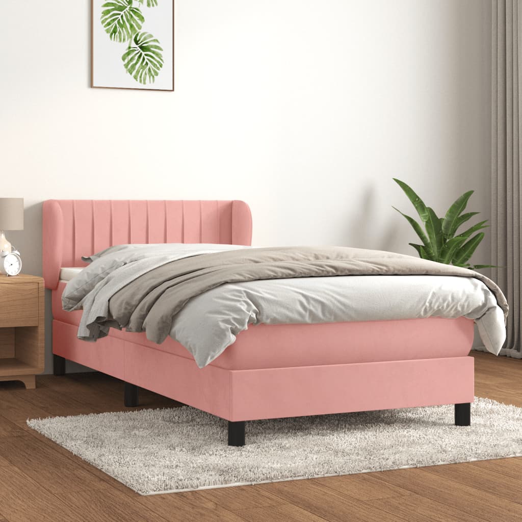 Sommier à lattes de lit avec matelas Rose 100x200 cm Velours