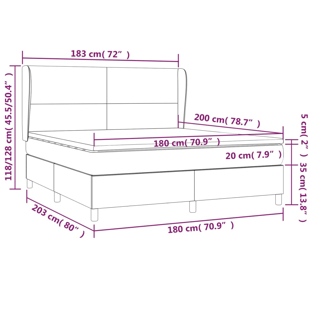 Sommier à lattes de lit avec matelas Taupe 180x200 cm Tissu