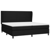 Sommier à lattes de lit avec matelas Noir 200x200 cm Tissu