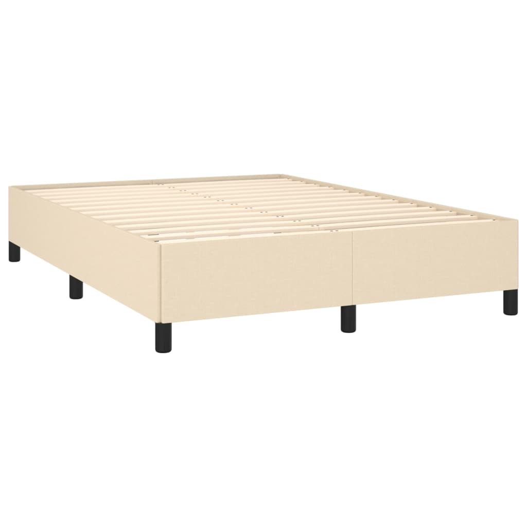 Sommier à lattes de lit avec matelas Crème 140x200 cm Tissu