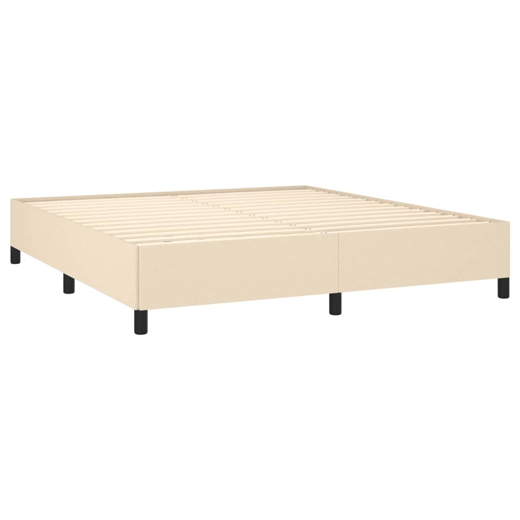 Sommier à lattes de lit avec matelas Crème 160x200 cm Tissu