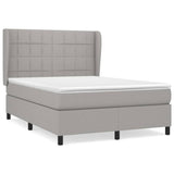 Sommier à lattes de lit avec matelas Gris clair 140x190cm Tissu