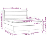 Sommier à lattes de lit avec matelas Gris foncé 160x200cm Tissu