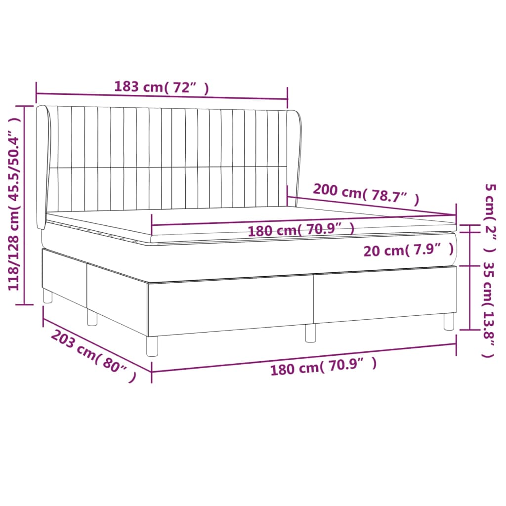 Sommier à lattes de lit avec matelas Taupe 180x200 cm Tissu