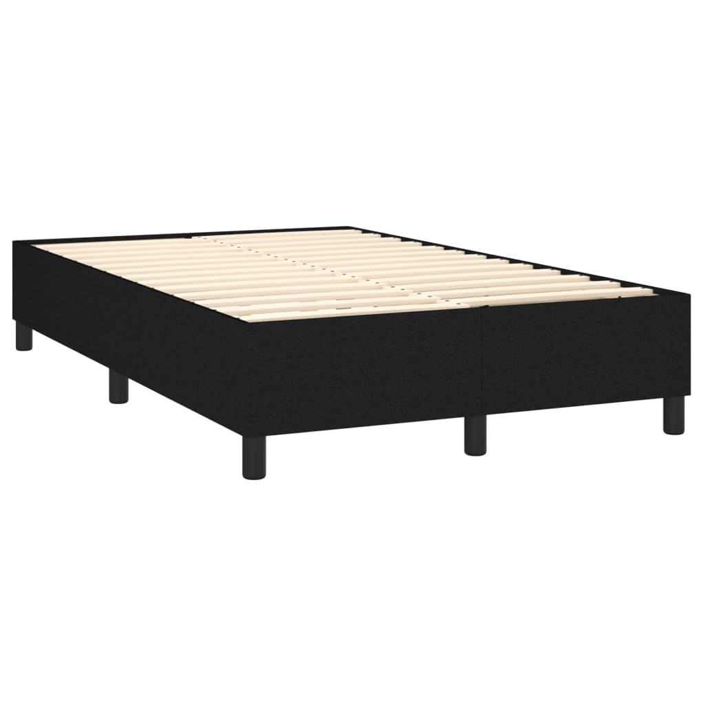 Sommier à lattes de lit avec matelas Noir 140x190 cm Tissu