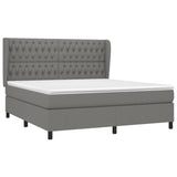 Sommier à lattes de lit avec matelas Gris foncé 180x200cm Tissu