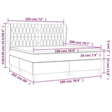 Sommier à lattes de lit avec matelas Taupe 180x200 cm Tissu